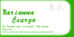 marianna csurgo business card